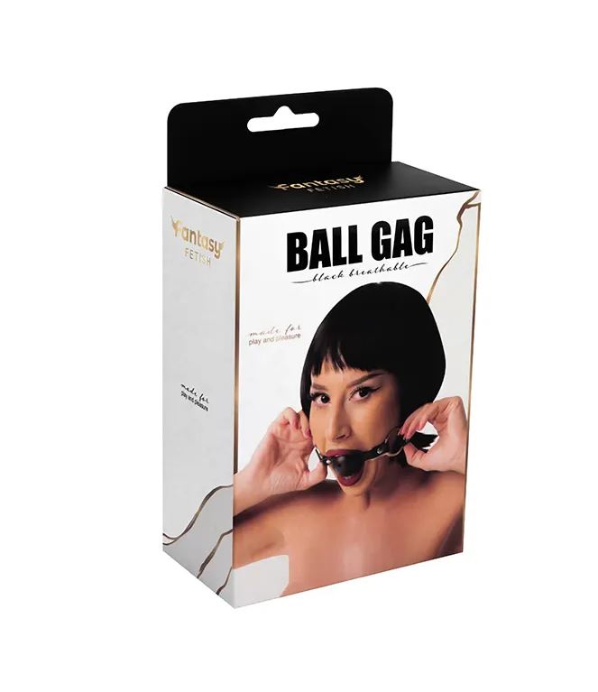Fantasy Fetish - Ball Gag Nero Traspirante con Fori Regolabile - Nero