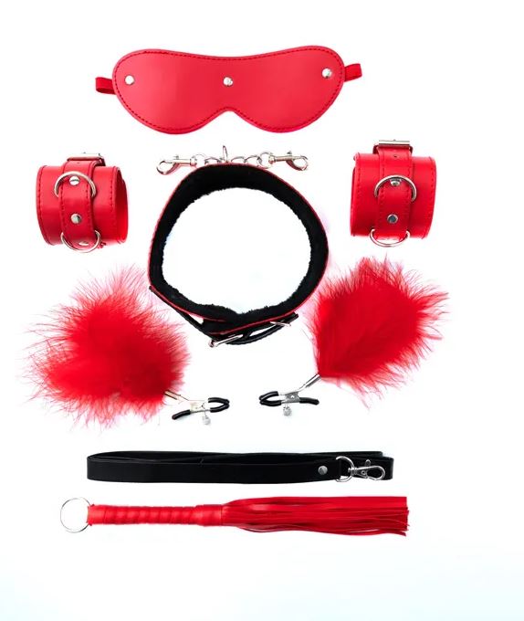 Fantasy Fetish - Set BDSM  6 Pezzi - Rosso
