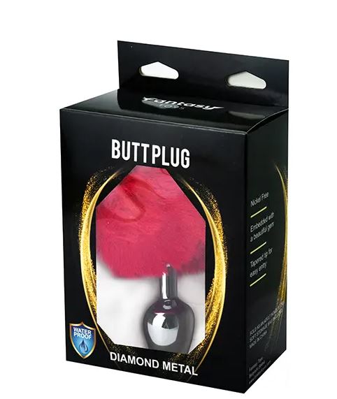 Fantasy Toys - Plug con Pon Pon - Rosso