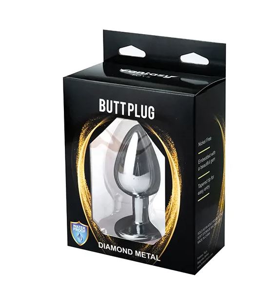 Fantasy Toys - Plug in Metallo con Gioiello Argento - M