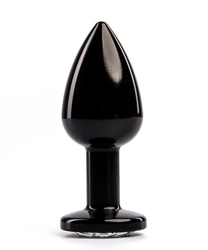 Fantasy Toys - Plug in Metallo Nero con Gioiello Argento - S