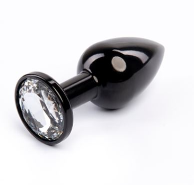Fantasy Toys - Plug in Metallo Nero con Gioiello Argento - S