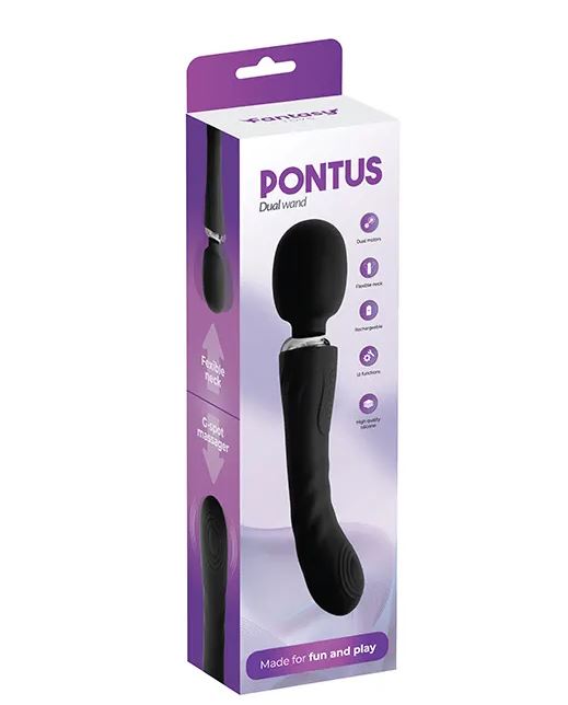 Fantasy Toys - Vibratore 2 in 1 Wand e Punto G - Nero - Pontus