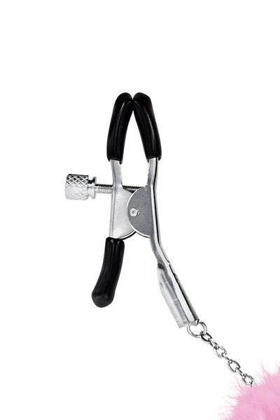 Sweet Caress - Pinza per Capezzoli Regolabile con Pon Pon - Rosa