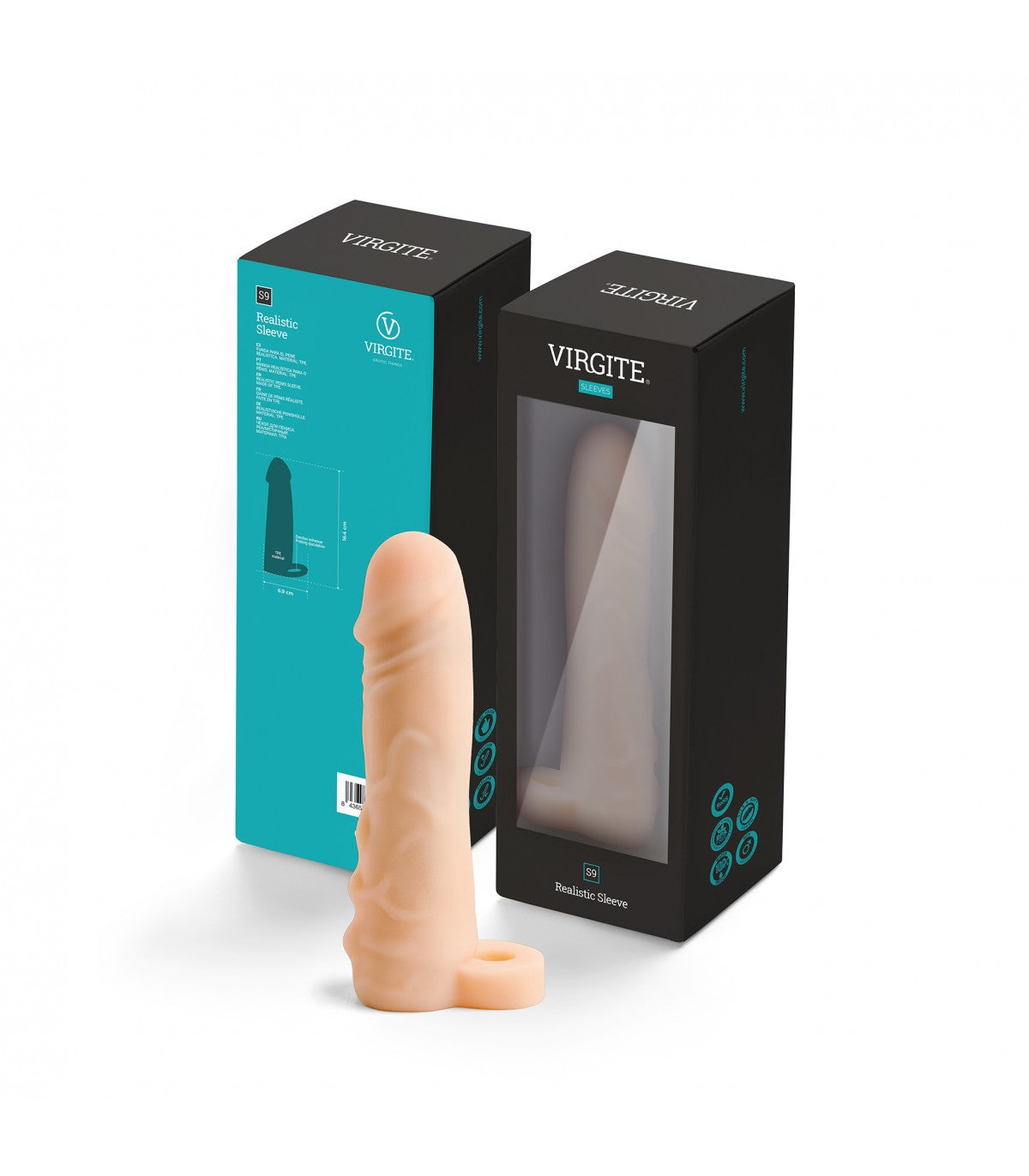 GUAINA PER PENE REALISTICA S9 CARNE 16'4 CM
