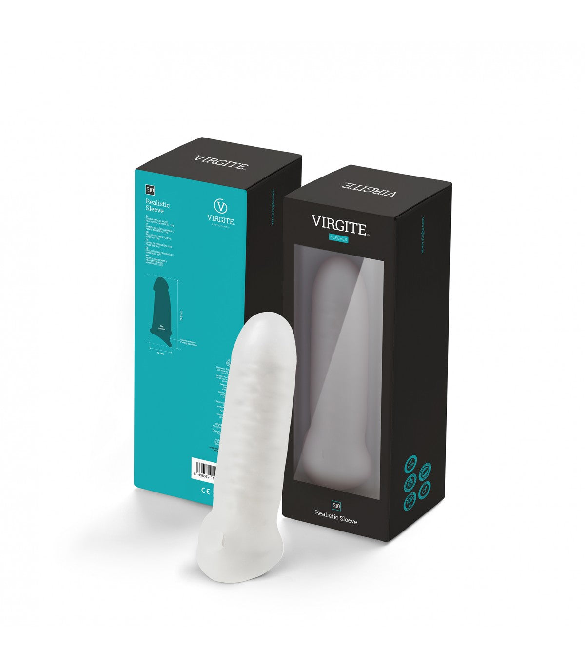 GUAINA PER PENE REALISTICA S10 TRASPARENTE 17'80 CM