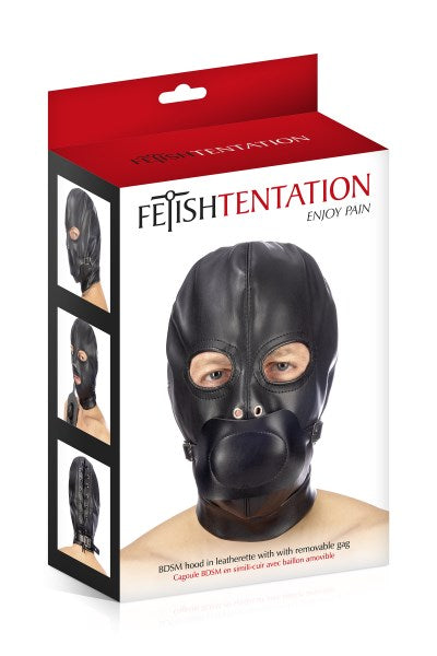 Fetish Tentation - Maschera con Cinturino e Gag Rimovibile - Nero