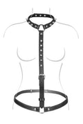 Fetish Tentation - Harness Borchiato Uomo con Collare - Nero