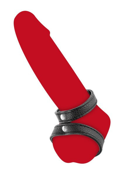 Fetish Tentation - Anello Fallico Doppio Regolabile -  Nero