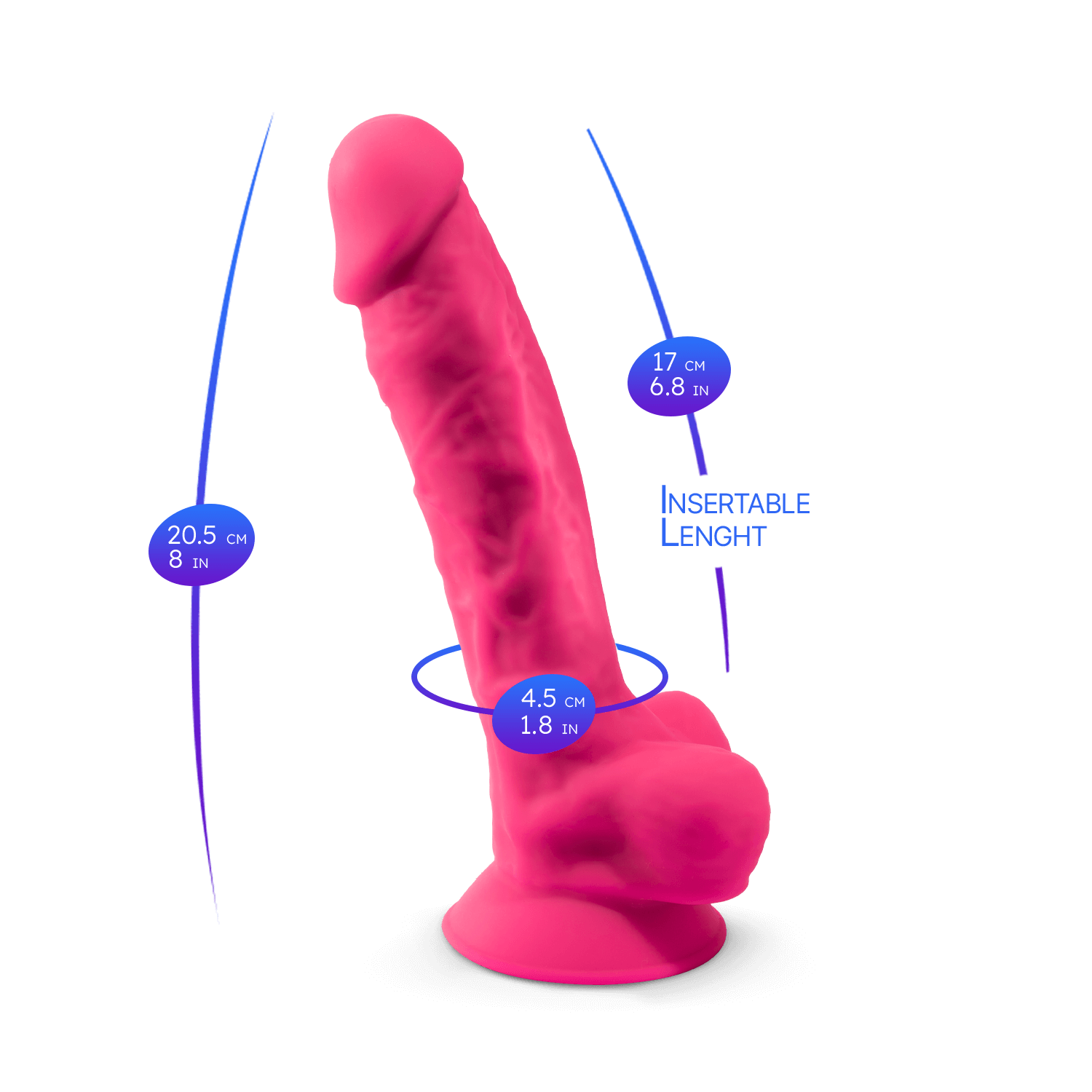 Silexd - Dildo Premium Silicone Mod.1 8'' - Rosa