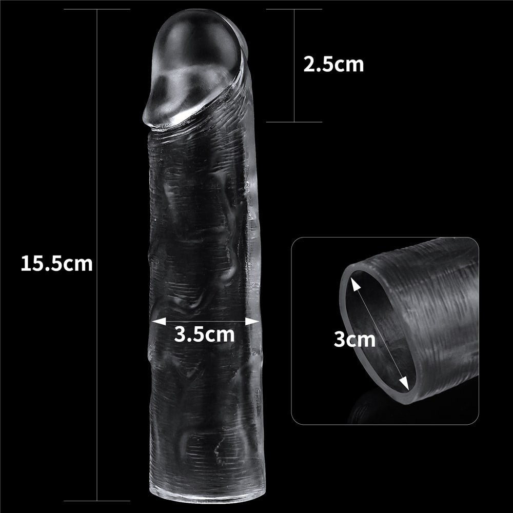 Guaina per pene trasparente impeccabile Aggiungi 1''