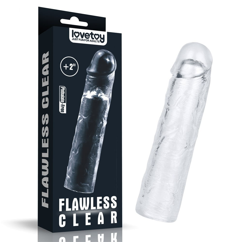 Guaina per pene trasparente impeccabile Aggiungi 2''