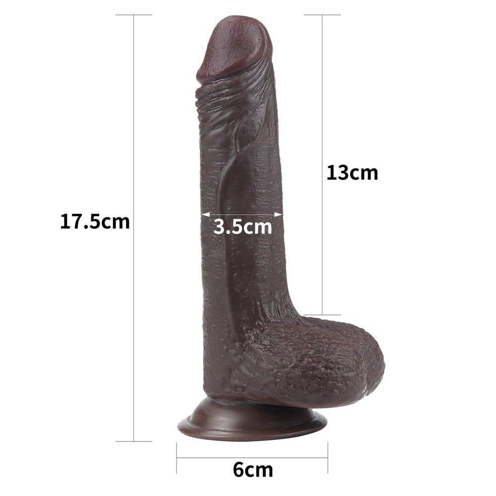 Dildo doppio strato scorrevole da 7'', nero