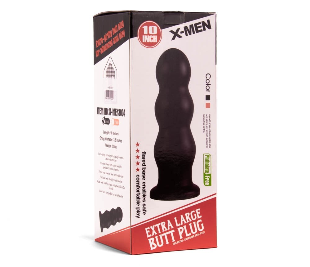Plug anale X-MEN da 10 pollici nero
