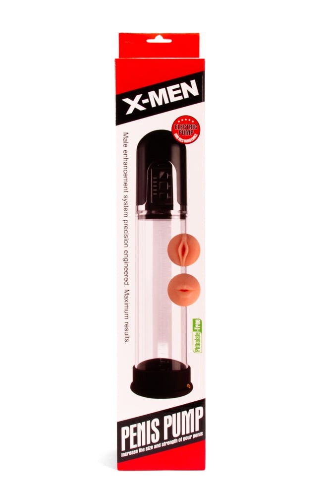Pompa elettrica per pene X-MEN nera