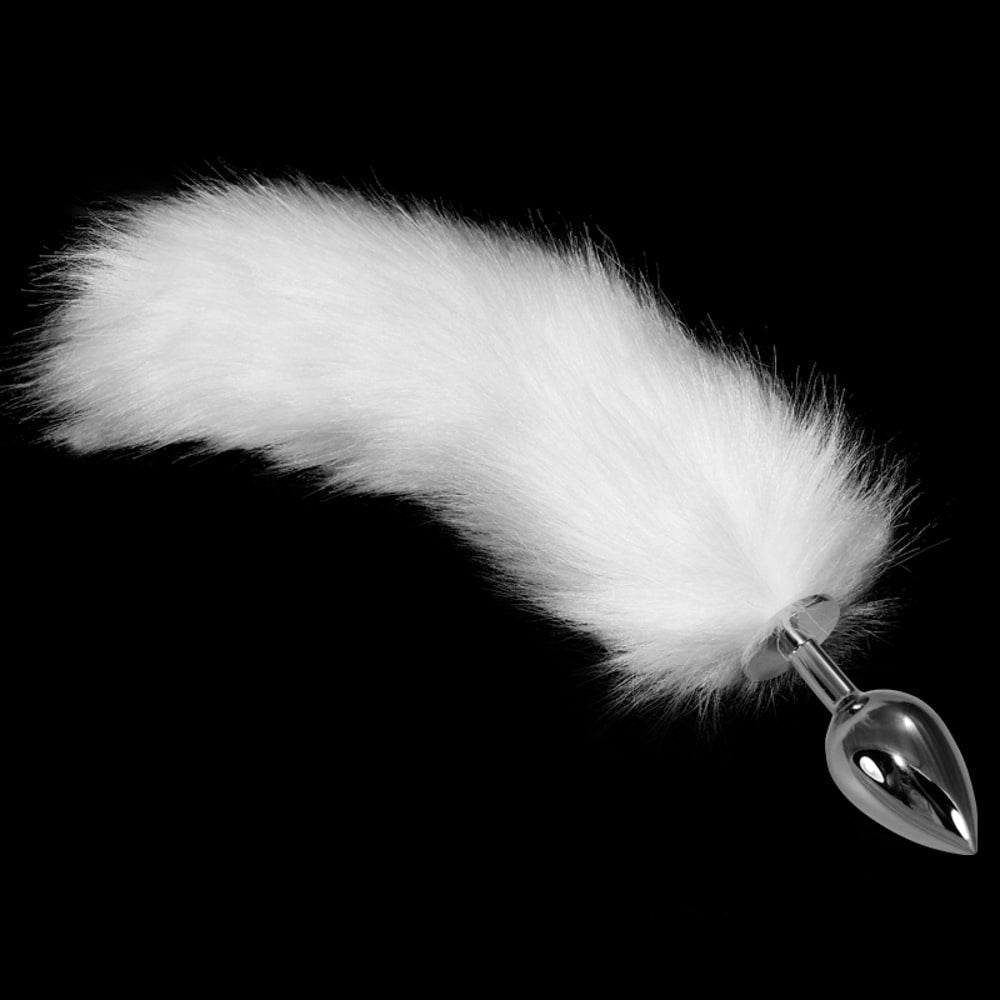 Coda anale in metallo bianco 1