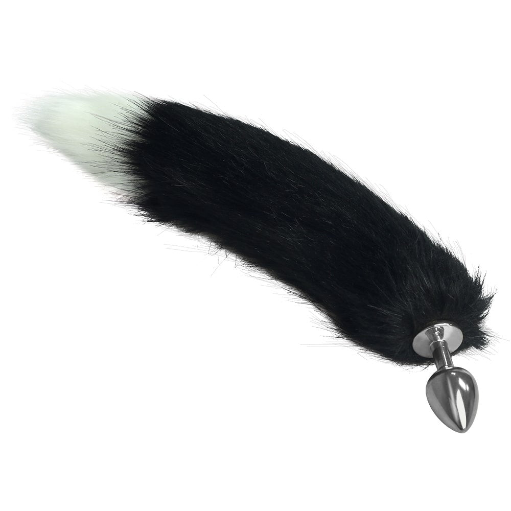 Coda anale in metallo bianco+nero 1
