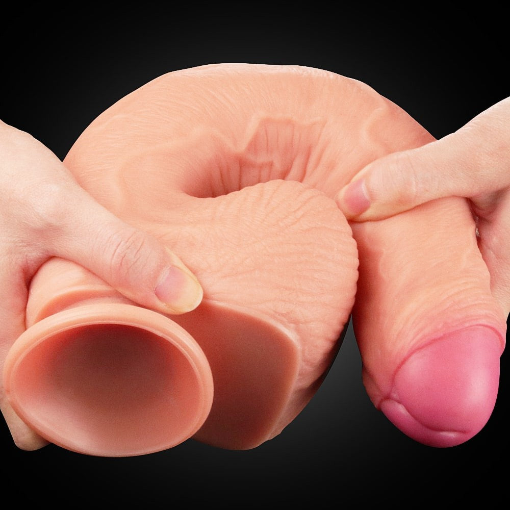 Pene in silicone platino a doppio strato da 11"