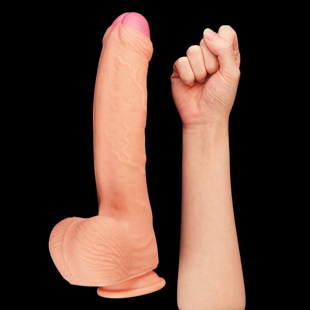 Pene in silicone platino a doppio strato da 11"