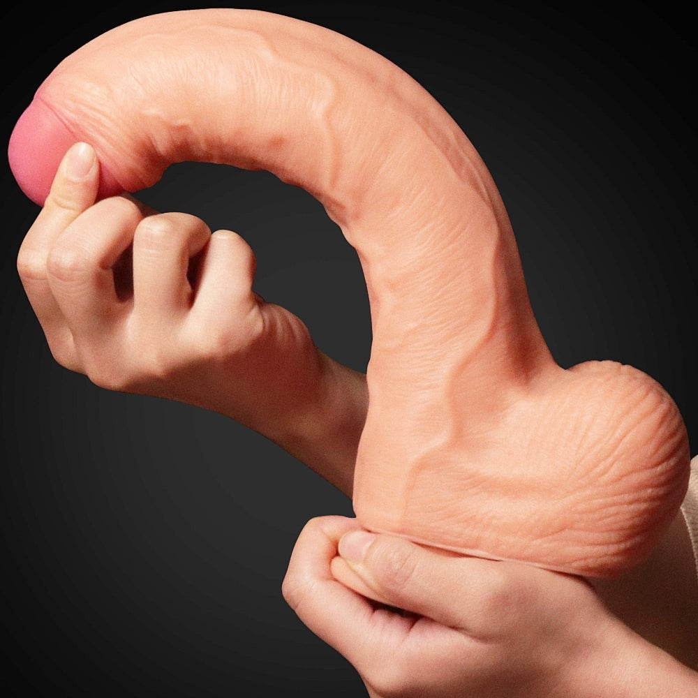 Pene in silicone platino a doppio strato da 11"