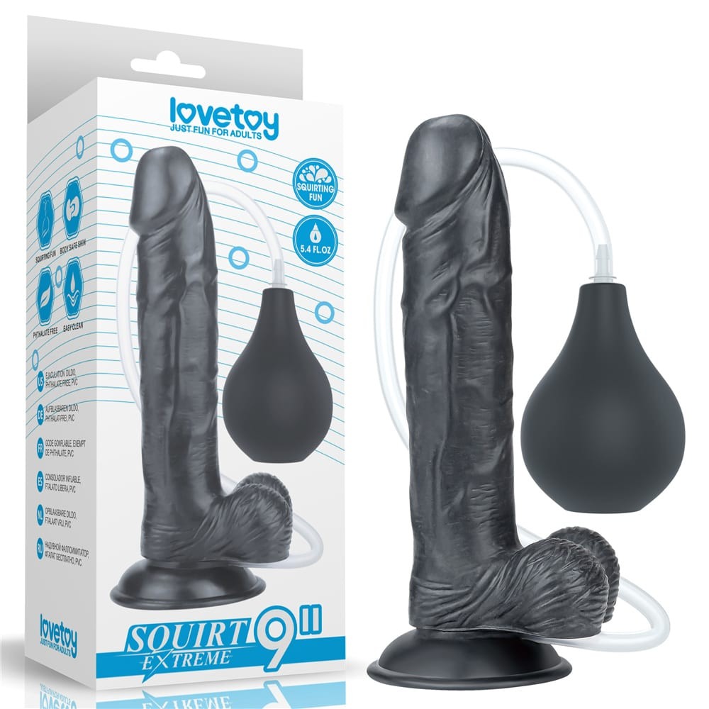 Dildo estremo squirting da 9'' - Nero