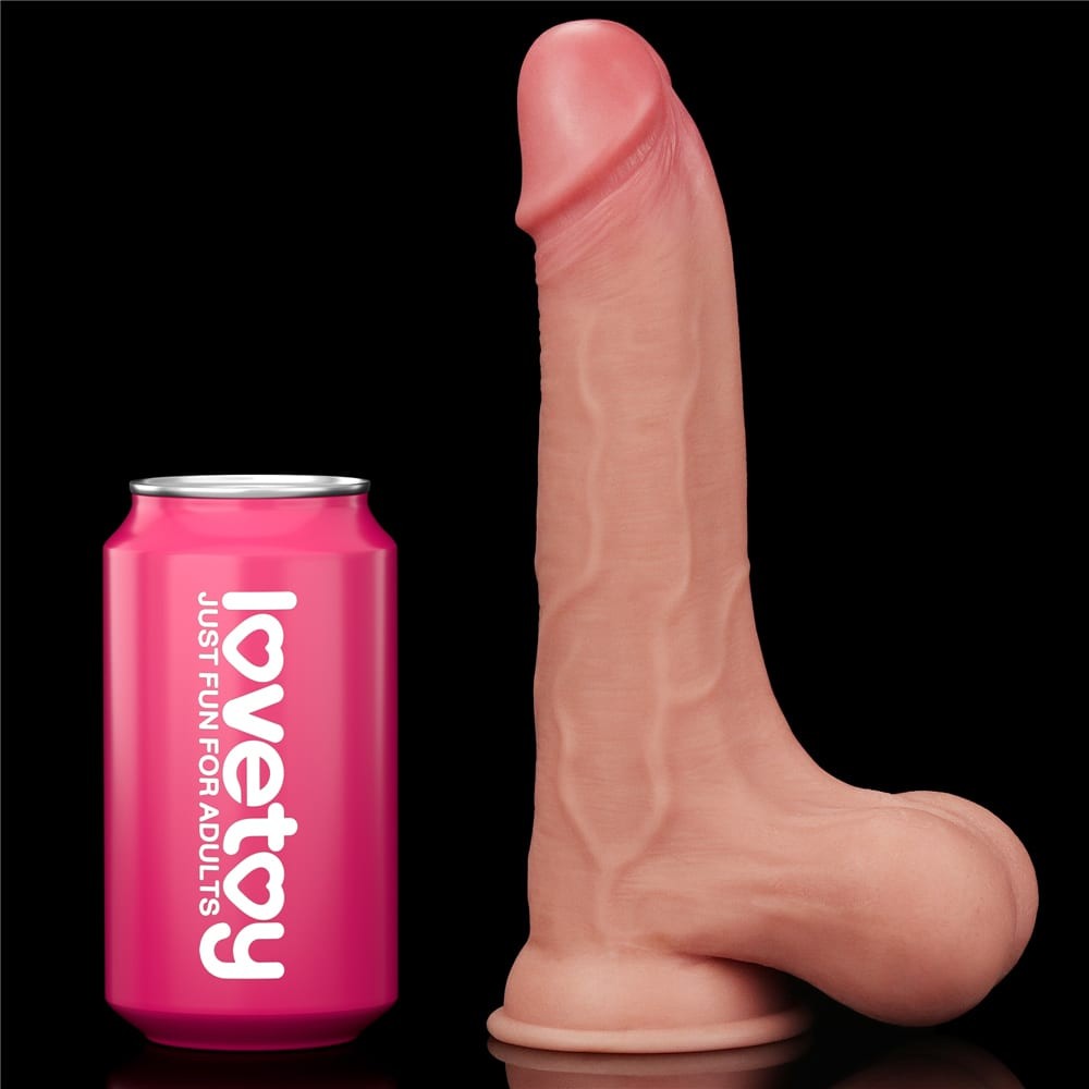 Dildo a doppio strato con pelle scorrevole da 8,5'' - Testicolo intero