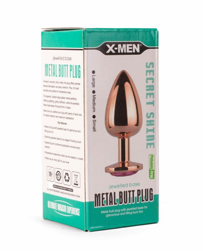 Plug anale in metallo X-MEN Secret Shade Rose L