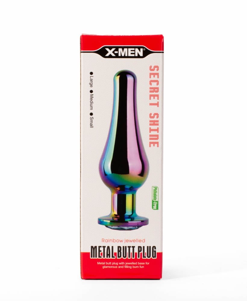 Plug anale in metallo X-MEN Secret Shine Rainbow M