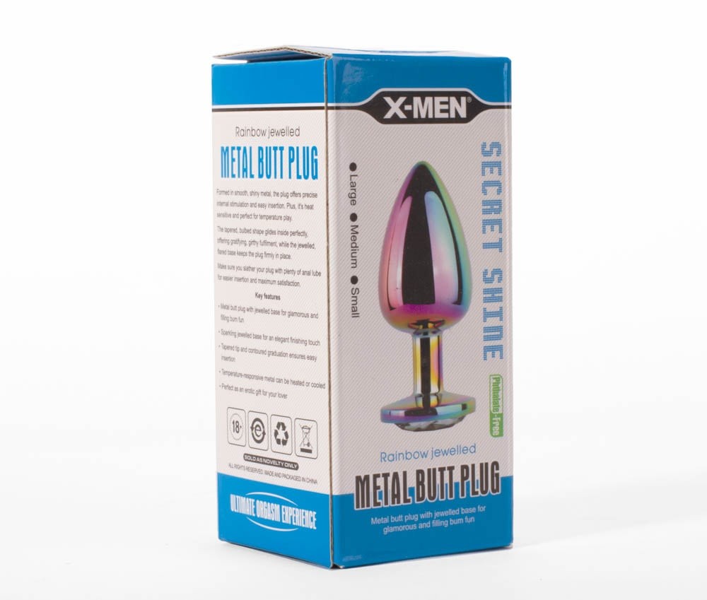Plug anale in metallo X-MEN Secret Shine Rainbow M