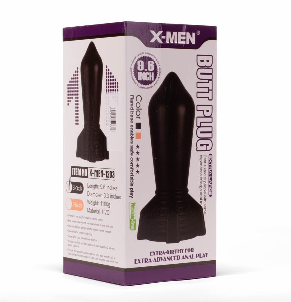 X-MEN 9.6" Enorme Plug Anale Nero 2