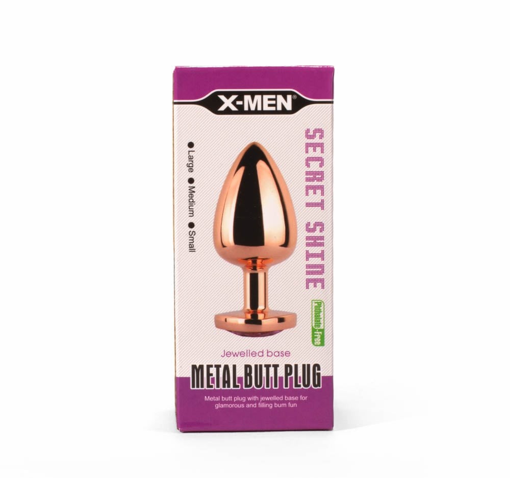 Plug anale in metallo X-MEN Secret Shine con cuore in oro rosa L