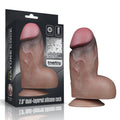 7" Doppio Strato Silicone Naturale Cazzo Marrone