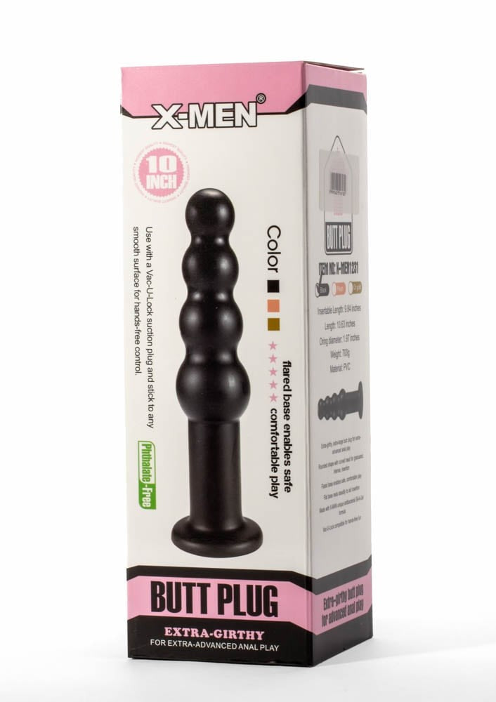 Plug anale extra spesso X-Men da 10" Nero II