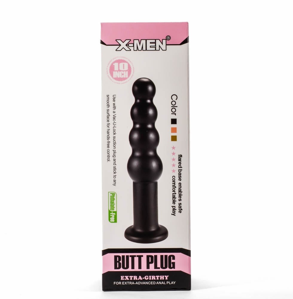 Plug anale extra spesso X-Men da 10" Nero II
