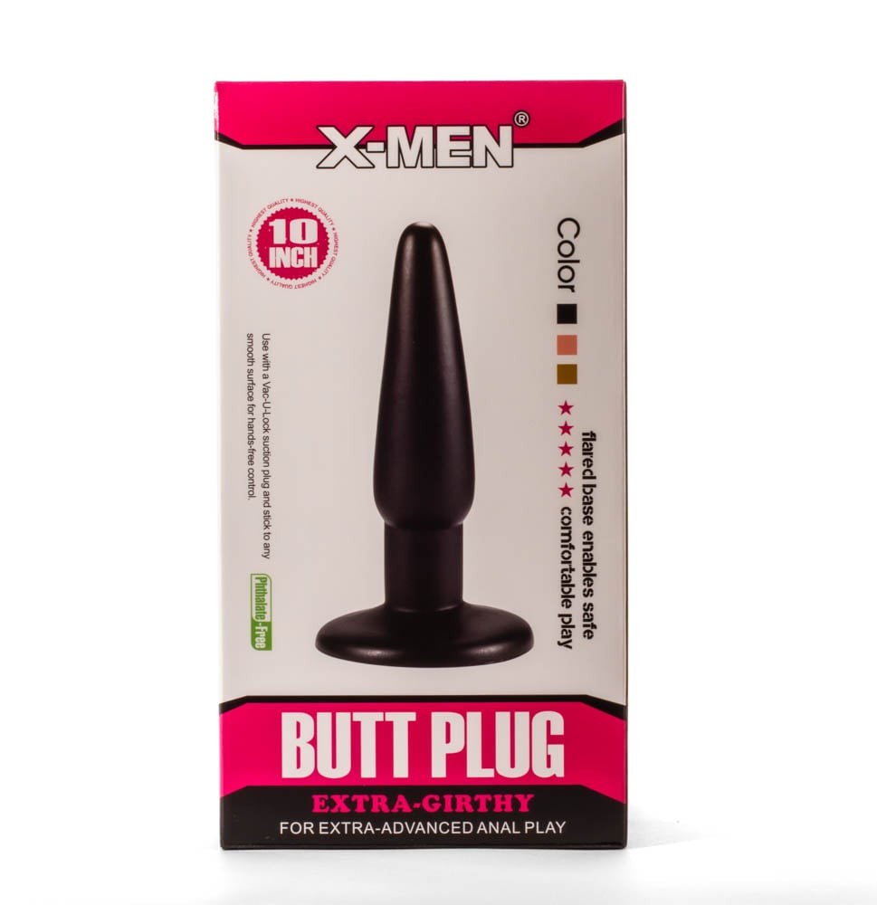 Plug anale extra spesso X-Men da 10" nero I_B0O50_1