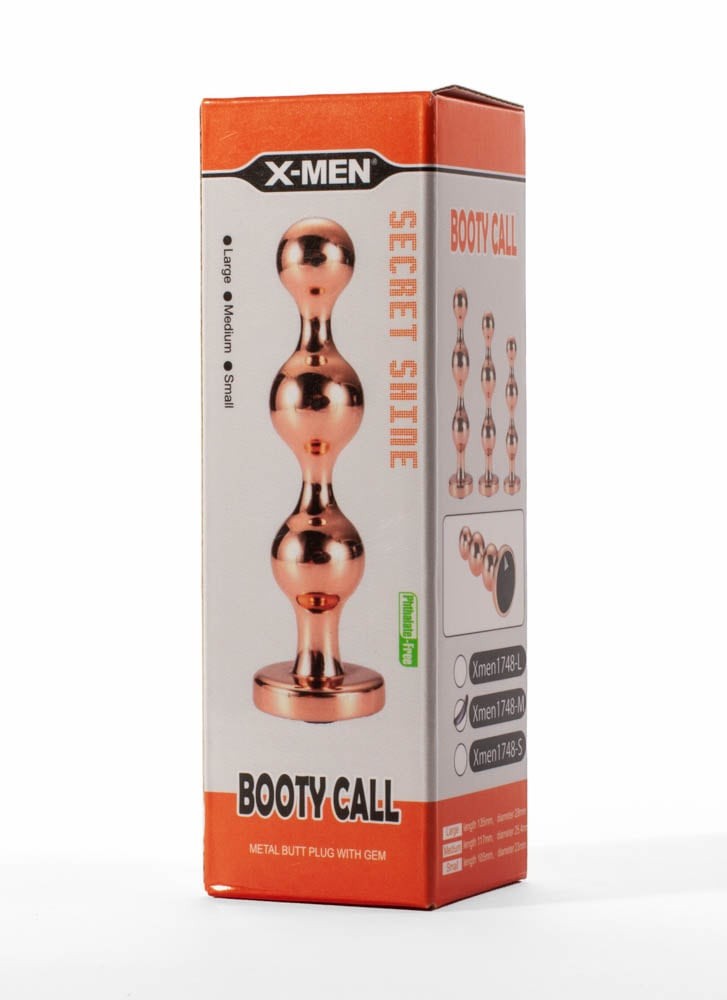 Plug anale in metallo con gemma dorata X-Men Secret Shine Booty Call