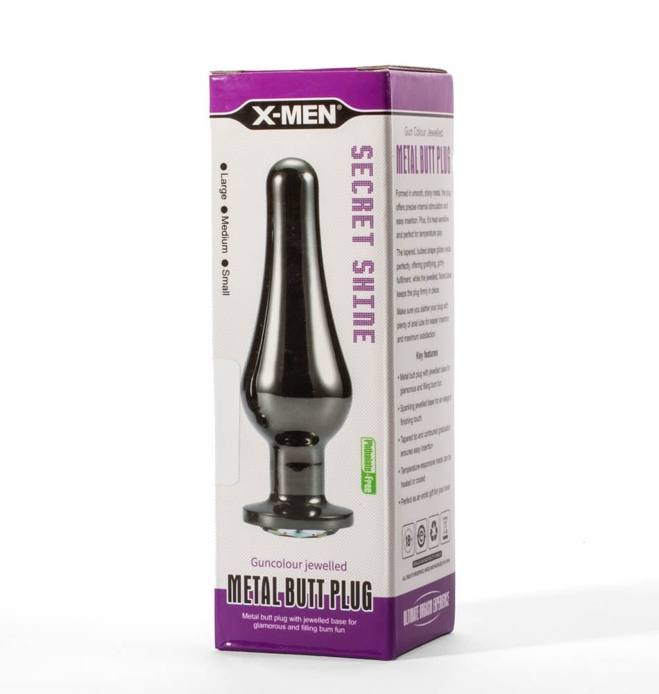 Plug anale in metallo con gioielli colorati X-Men Secret Shine Gun L