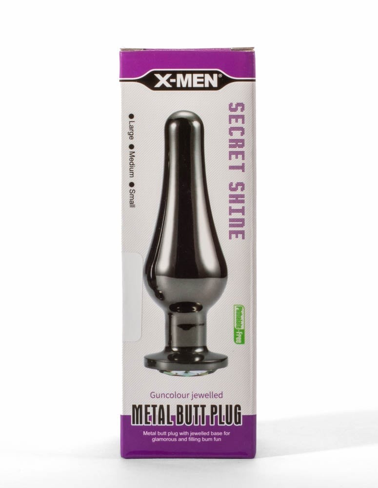 Plug anale in metallo con gioielli colorati X-Men Secret Shine Gun L