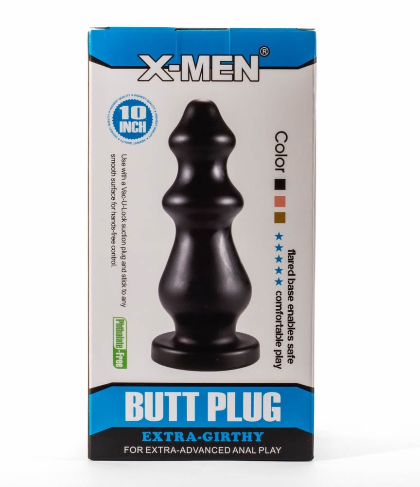 Plug anale extra spesso X-Men da 10" Nero VI