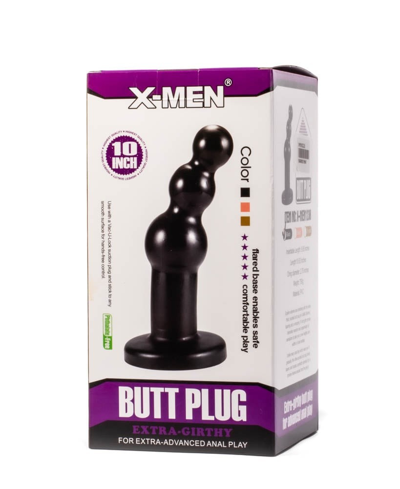 Plug anale extra spesso X-MEN 10.63" nero