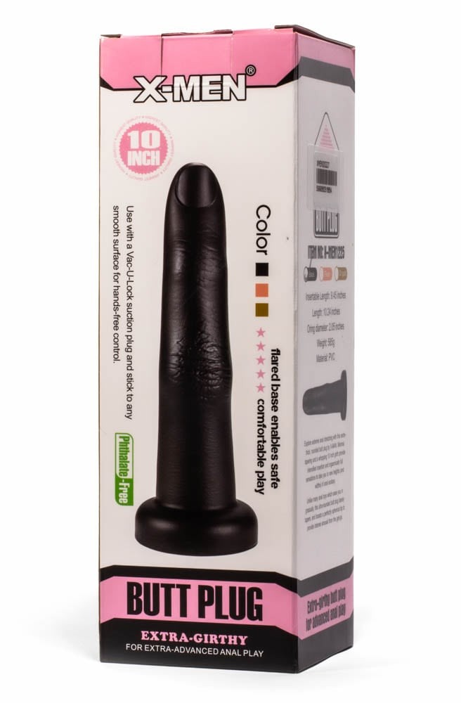 Plug anale extra spesso X-MEN da 10,24" nero