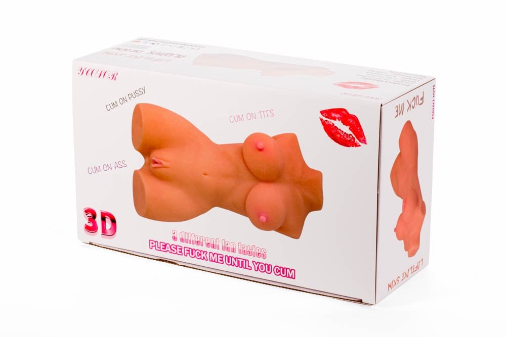 Masturbatore 3D a doppio foro VI