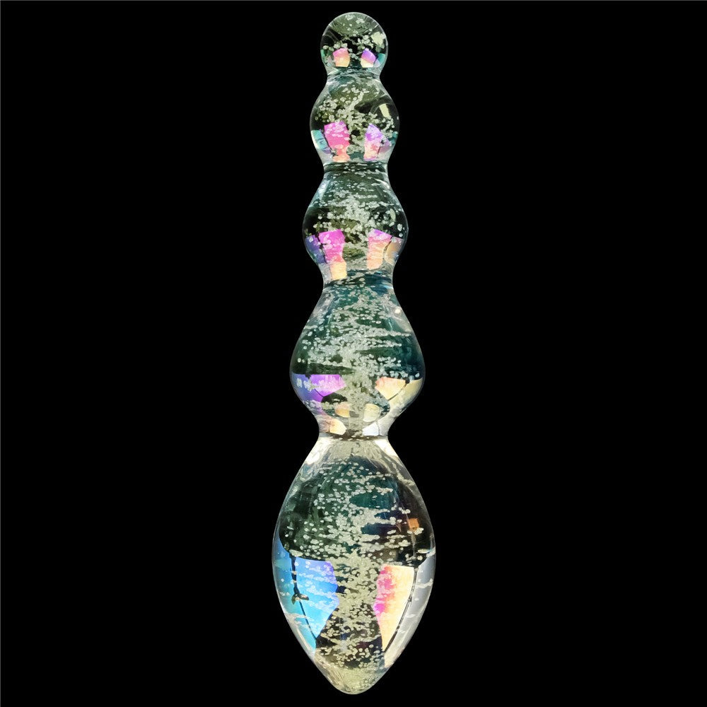 Dildo in vetro Twilight Gleam fosforescente - Sfere stuzzicanti