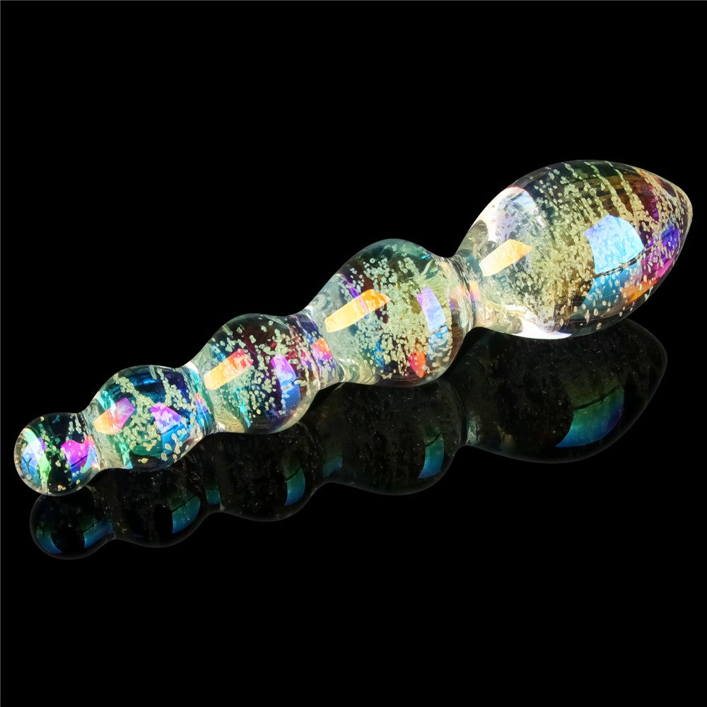 Dildo in vetro Twilight Gleam fosforescente - Sfere stuzzicanti