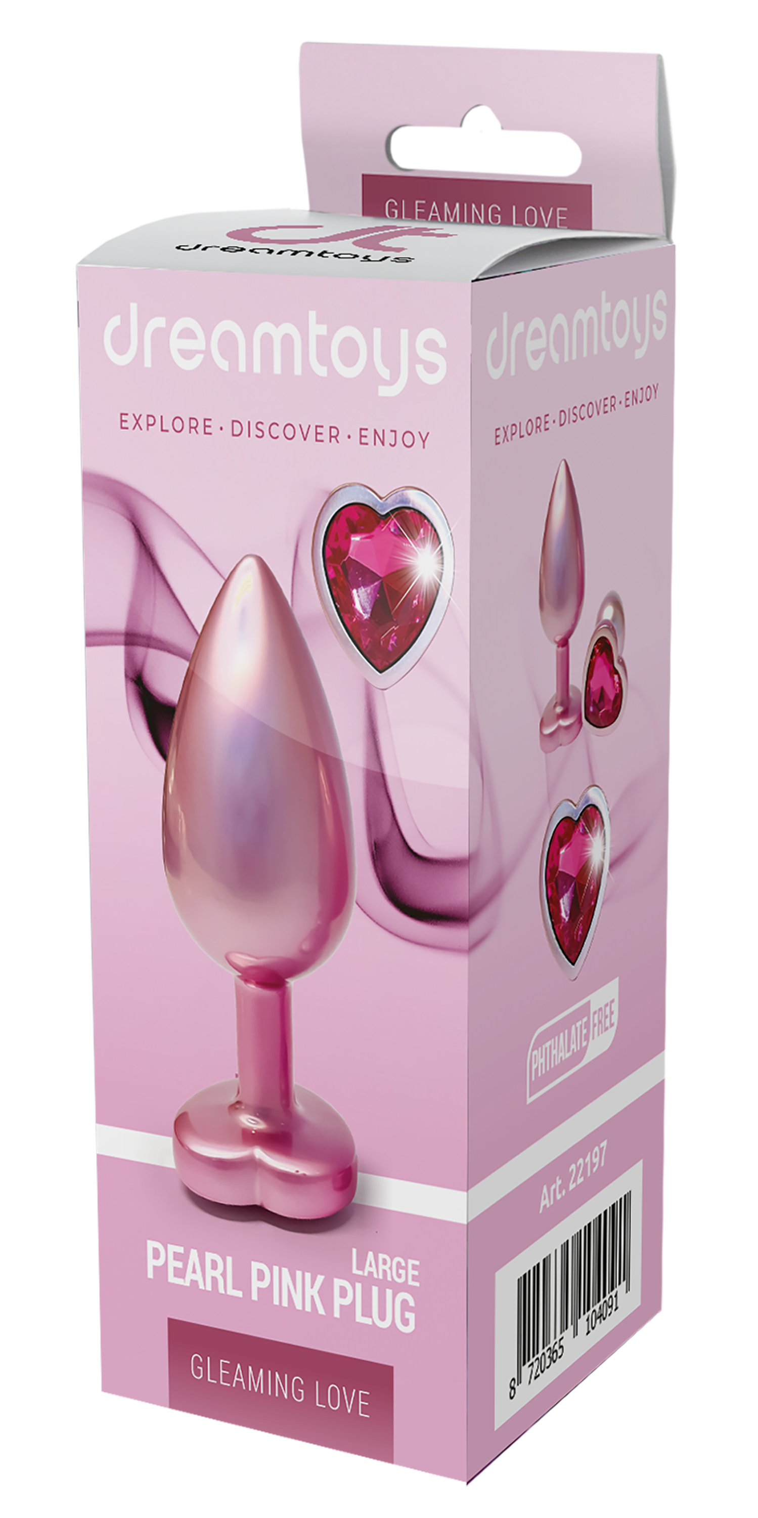 Plug grande rosa perla scintillante dell'amore