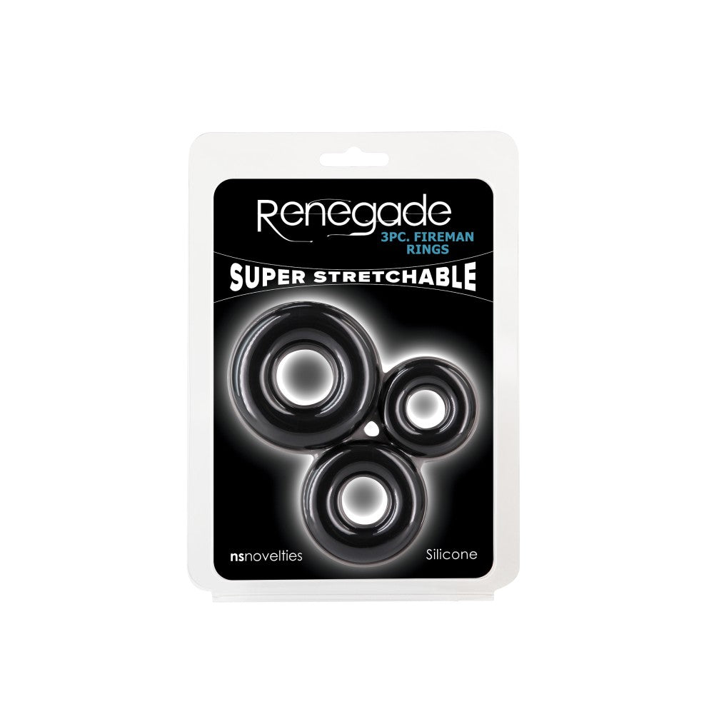 Renegade - Anelli pompiere 3 pezzi - Nero