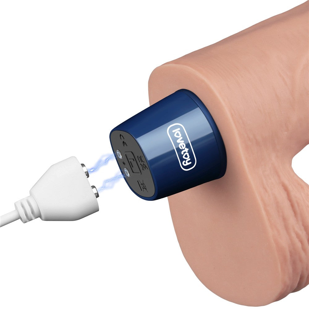 Dildo vibrante ricaricabile REAL SOFTEE da 9" (color carne)