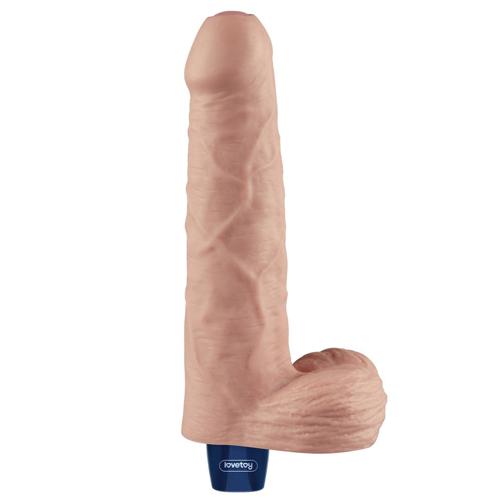 Dildo vibrante ricaricabile REAL SOFTEE da 9" (color carne)