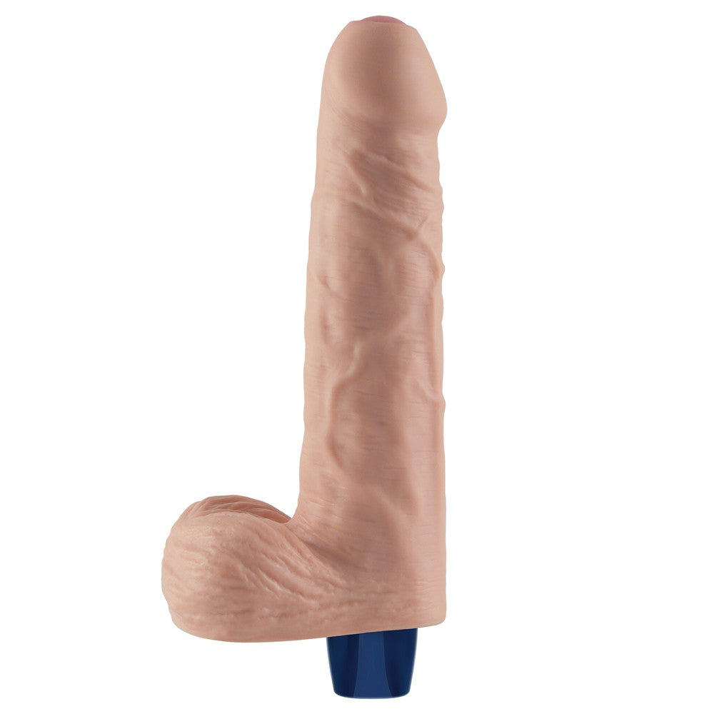 Dildo vibrante ricaricabile REAL SOFTEE da 9" (color carne)