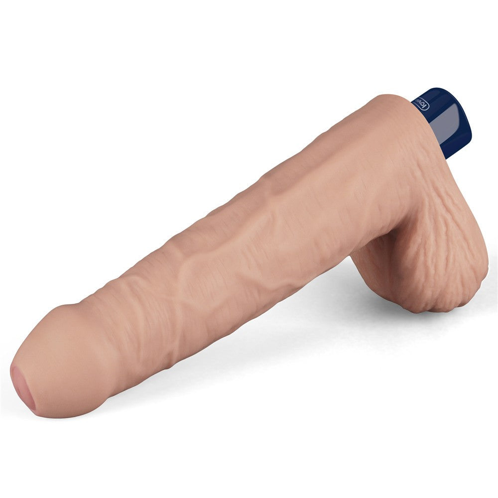 Dildo vibrante ricaricabile REAL SOFTEE da 9" (color carne)